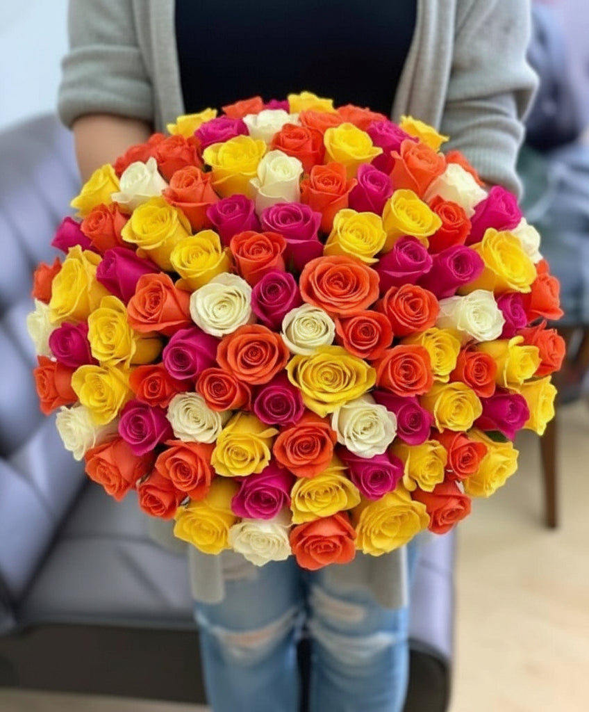 100 MIX COLOR ROSES