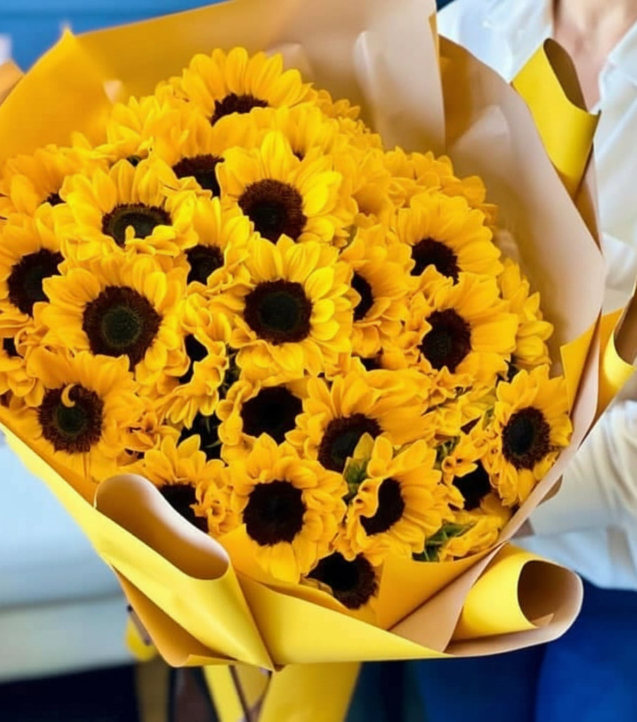 50 SUNFLOWERS HAND-TIED BOUQUET