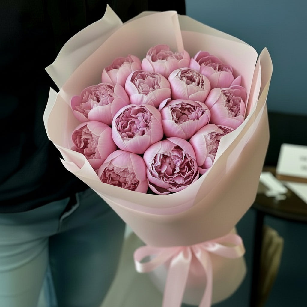 HAND-TIED PEONIES BOUQUET