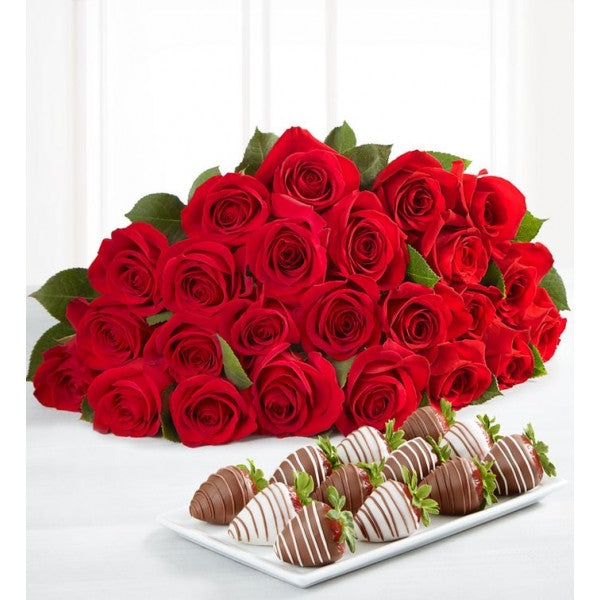 Roses and Chocolate dipped strawberries